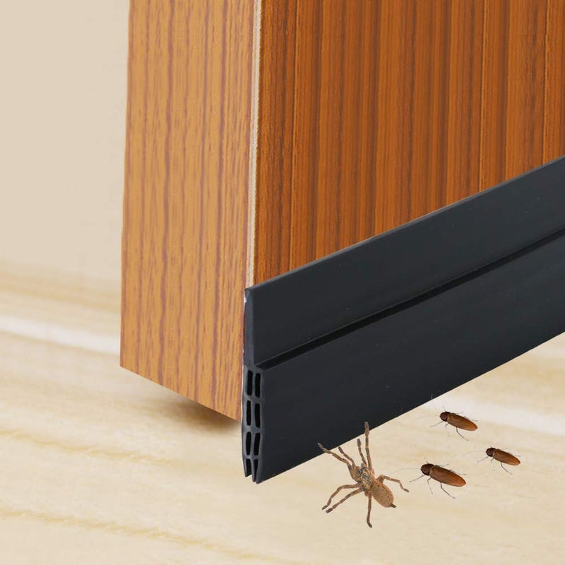 SUNMON Silicone Door Draft Stopper â€“ 39 inches Door Seal Strip for Under Door Seal Gap Interior & Exterior Doors Weather Stripping Soundproof ï¼ˆBlackï¼‰ - Image 4